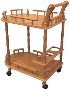 Amazon.com: Wooden Kitchen Island Cart in Warm Oak Finish ...