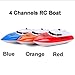SZJJX RC Boat Remote Control Racing Boat High Speed Electric 4 Channels for Pools, Lakes and Outdoor Adventure for Kids JX802 (Orange)