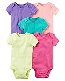 Carter's Baby Girls 5-Pack Short-Sleeve Original Bodysuits (Solids) (Newborn)