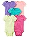 Carter's Baby Girls 5-Pack Short-Sleeve Original Bodysuits (Solids) (Newborn)