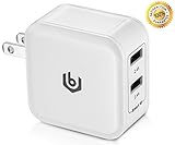 UltimatePower 4.8A 24W Dual USB Travel Wall Charger with Smart Technology, Foldable USB Plug, Most Powerful Wall Adapter for iPhone and iPad (White)