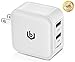 UltimatePower 4.8A 24W Dual USB Travel Wall Charger with Smart Technology, Foldable USB Plug, Most Powerful Wall Adapter for iPhone and iPad (White)