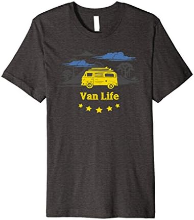 Mens Van Life - Vintage Van Life TShirt Small Dark Heather