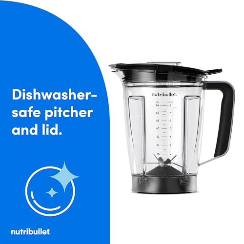 Nutribullet SmartSense licuadora grande de 5 velocidades, 1400 vatios, blanco mate