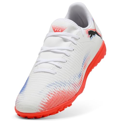 Unisex Future 8 Play TT Fußballschuh, Weiß/Schwarz-leuchtendes Rot, Größe 40, Puma Weiß, Puma Schwarz, leuchtendes Rot, 40.5 EU