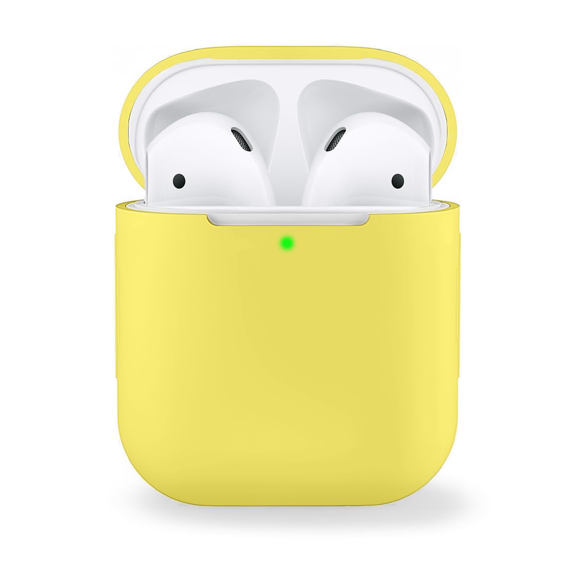 MyGadget Silicone Case compatible with Apple AirPods 1st & 2nd Generation - Anti-Slip & Shockproof Cover for Bluetooth Earphones - Skin in Lemon Yellow