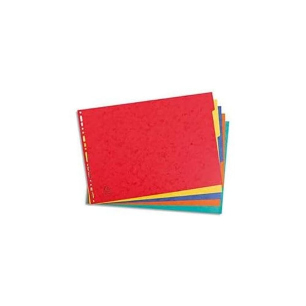 Exacompta - Ref 2905E - Nature Future Dividers - Suitable for A3 Documents, Pre-Punched, 400gsm Genuine Pressboard, 5-Part Dividers, FSC-Certified - Multi-Coloured
