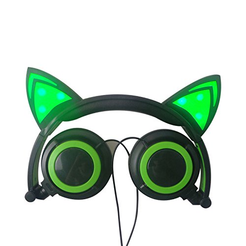 Buy Foldable Flashing Glowing cat ear headphones Gaming Headset with