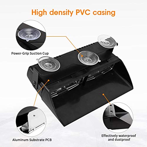 FOXCID LED Law Enforcement Emergency Hazard Warning Strobe Flashing Lights 16 LED High Intensity 18 Modes for Interior Roof Dash Windshield with Suction Cups (White & Amber)