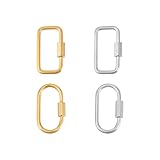 UNICRAFTALE 4Pcs 2 Colors Oval Screw Carabiner Lock