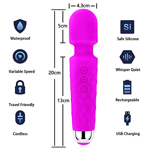 image for Deegotech Wand Massager for Women, 8 Powerful Speeds & 20 Vibration Mo