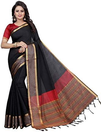 Shonaya Indian Women`S Party Wear Cotton Silk Saree Sari (Black)