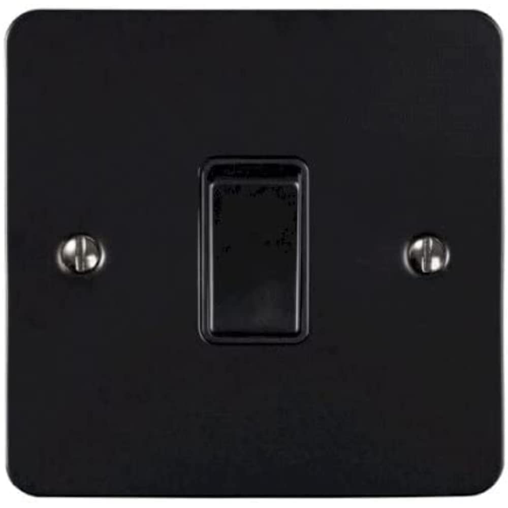 Eurolite 1 Gang 10AMP Intermediate Switch MATT Black Black Trim
