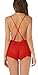 The victory of cupid Eyelash lace deep V-neck America back piece pajamas,Red,XX-Large