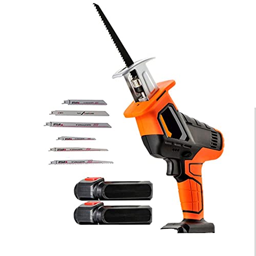 12-V-Akku-Gartenschnitt-Säge, tragbare elektrische Säbelsäge mit 2 Packungen mit 2,0-Ah-Batterien und 6-Psc-Klinge…