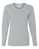 Gildan Heavy Cotton Ladies Missy Fit Long-Sleeve T-Shirt, Medium, SPORT GREY
