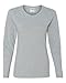 Gildan Heavy Cotton Ladies Missy Fit Long-Sleeve T-Shirt, Medium, SPORT GREY