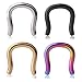 Ruifan 4PCS 316L Surgical Steel U-Shaped & Staple Nose Septum Hanger Retainer Nose Ring 12g (Assorted Colors)
