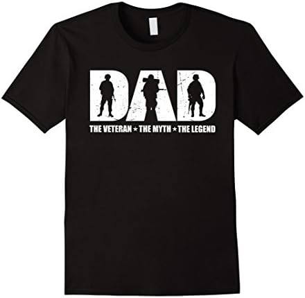 Mens Veteran DAD The Man The Myth The Legend T-Shirt XL Black