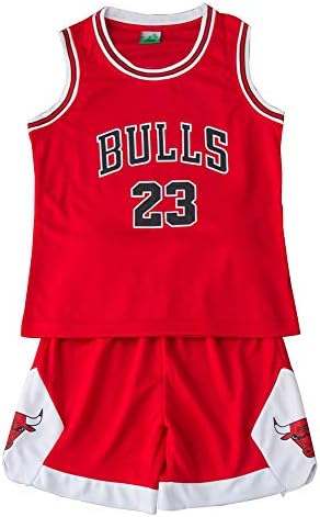 FDRYA Boys Girls Basketball Shirt Vest Top #23 Lakers James Uniform Top Short #23 Bulls Jordan Basketball Swingman Jersey