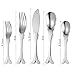Supreme 20-Piece 18/8 Stainless Steel Flatware Set with Fish Style, Service for 4, Include Knives/Forks/Spoons/Teaspoons/Salad Forks, Mirror Polished, Dishwasher Safe