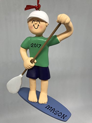 Personalized Male Brown Paddle Board Christmas Ornament 2018 Free Personalization - Thumbnail 2
