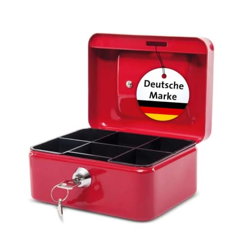 MAUL Geldkassette rot mit Einsatz und 2 Schluesseln