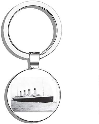 1080 Graphics Titanic 1912 Leaving South Hampton Metal Round Metal Key Chain Keychain Ring