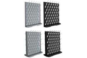 Azzota Pegboard Bench-top/Wall-Mount Laboratory Glassware Drying Rack with 52 Pegs - Black