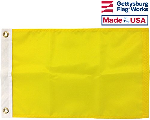 12X18 Quarantine Flag, 200 Denier All-Weather Nylon, for Sailing and Boating Port Entry, Made in USA