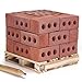 Tuscom 32Pcs Mini Cement Cinder Bricks,3.3x1.7x1.7cm for Women Kid Gift,for Mini Wall Planter Pen Holder Key-Chain (Red)