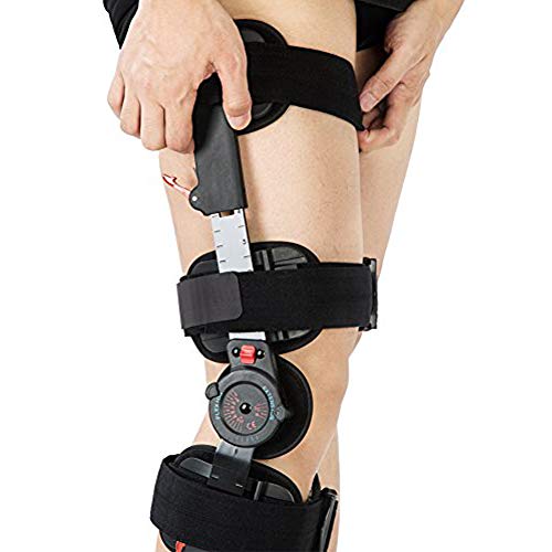 Hinged Knee Brace ROM Adjustable Post Op Knee Support Orthosis Immobilizer Protector for Left Leg and Right Leg, Both Men and Women - Thumbnail 5