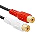 3.5mm 6 in Mini Plug to 2 RCA Female Audio Stereo Adapter 6 inch Cable