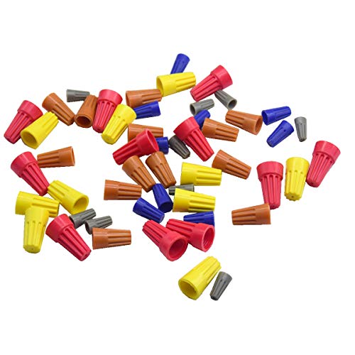 Yosawa 200-pieces Electrical Wire Connectors Screw Twist Terminals with Spring Inserted Cap Connections Assortment Set (LXM)