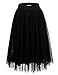 JJ Perfection Women's Tulle Layered A-Line Long Midi Party Skirt