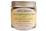 Natural Organic Facial Lightening, Whitening Face Mask with Fuller's Earth, Licorice, Turmeric, Rose & Sandalwood - 1.7 Oz, Made in USA