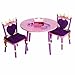 Wildkin Kids Princess Wooden Table and Chair Set for Boys and Girls, Table Features Built-In Music Box, Set Includes Two Matching Chairs with Removable Backrests and Seat Cushions, Assembly Required