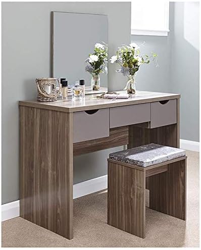 Xpress Delivery Elizabeth Dressing Table Set in Walnut Grey
