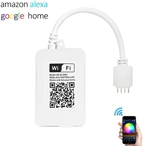 Smart Wifi RGB Led Light Strip Controller Compatible with Amazon Alexa Google Home, Multi Color Changing Dimmable from Smartphone App Remote Control