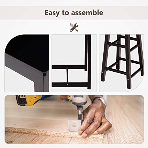 Wooden dining set with two stools, priced at $109.99.