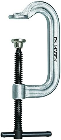 Palmgren 9629126, Regular Duty Deep Throat C-Clamp with Black Oxide Spindle, 2-16 Inches