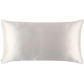 slip King Pure Silk Pillow Case - 100% Pure 22 Momme Mulberry Silk - King Size Standard Pillow Case -Anti-BedHead, Anti-Sleep Crease, White (20" x 36")