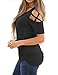 Lookbook Store Women's Casual Crisscross Cold Shoulder Basic T-Shirt Blouse Tops