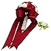 Amoleya 7 Inch Customization Romantic Burgundy Wedding Bride Holding Bouquet with Satin Roses and Rhinestones