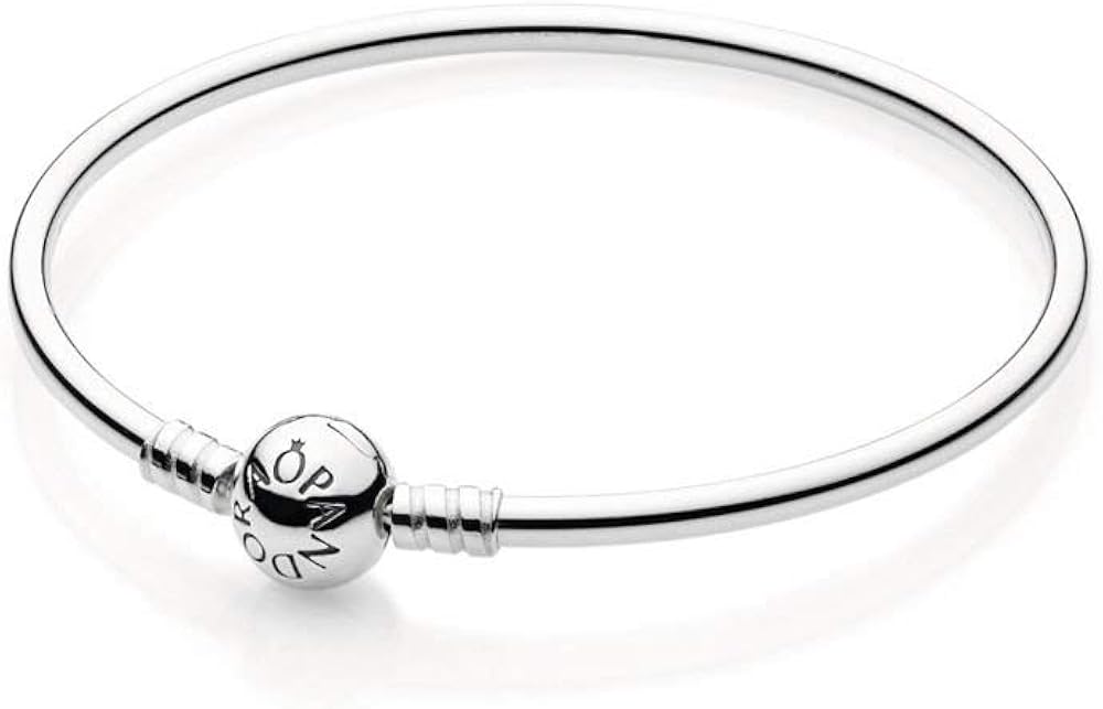 Amazon.com: PANDORA Bangle Bracelet Sterling Silver Bracelet with Signature Clasp (18): Clothing