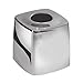 mDesign Metal Square Facial Tissue Box Cover Holder for Bathroom Vanity Countertops, Bedroom Dressers, Night Stands, Desks and Tables - 2 Pack - Polished Stainless Steel