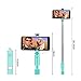 Mini Selfie Stick, atongm Cell Phone Selfie Sticks Extendable Mini All in One Wire Selfie Stick for Cellphone(iPhone, Android) (Blue)