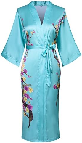 Joy Bridalc Yukata Women's Gorgeous Watercolor Printed Floral Kimono Robe, Long