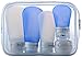 Vumos Travel Bottle Set with Leak Proof Silicone Bottles and Cream Jar in TSA Approved EVA Bag. Suitable for all Toiletries such as Shampoo and Conditioner. Bottles are 3 oz, 2 oz and 1.25 oz - Blue