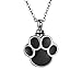 HooAMI Cremation Jewelry Ashes Keepsake Dog Cat Paw Pet Memorial Urn Necklace (Black Silver)